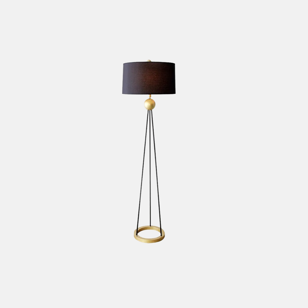 Modern Metal Fabric Cylindrical Black Floor Lamp Bedroom