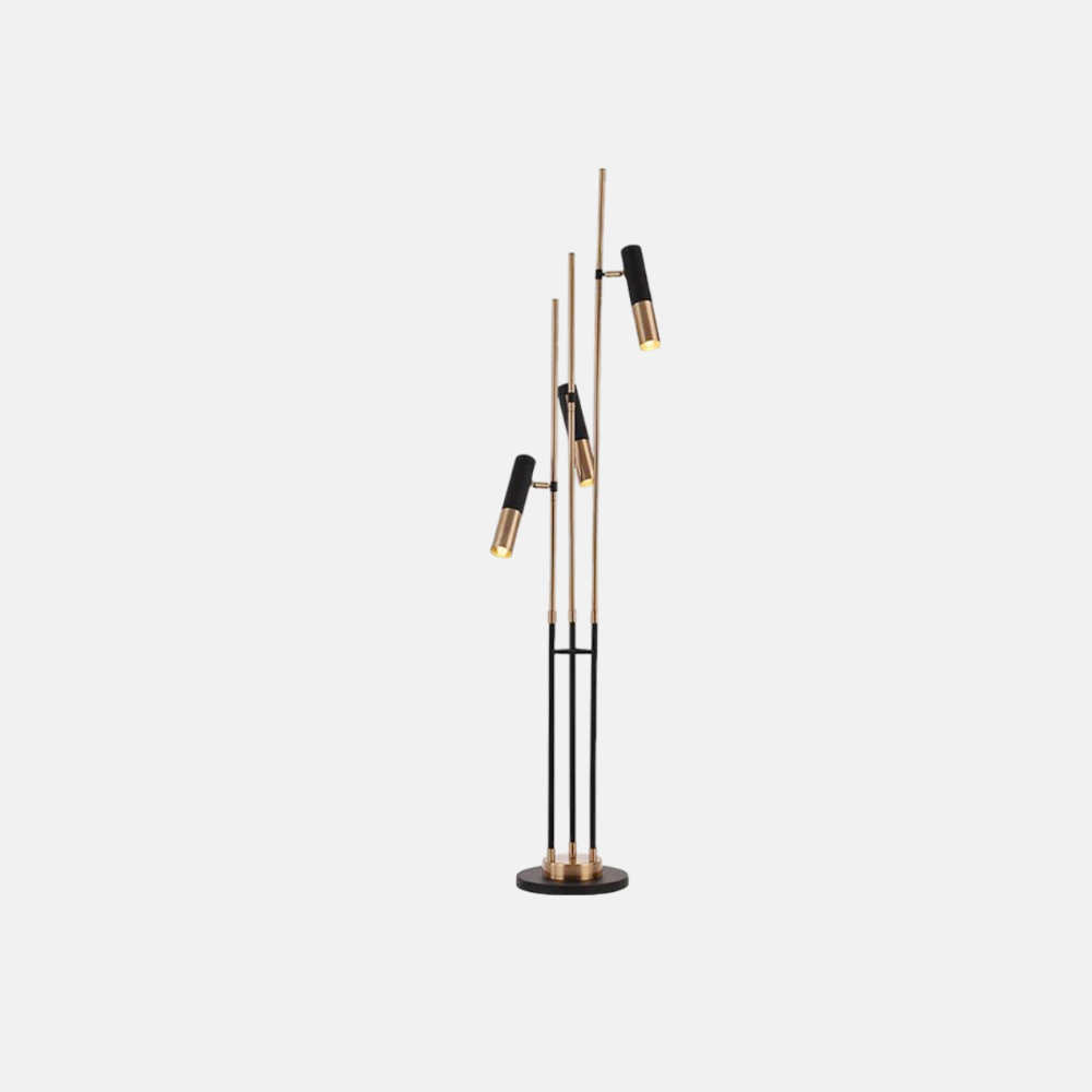 Modern Metal Cylindrical Gold Floor Lamp Bedroom Living Room