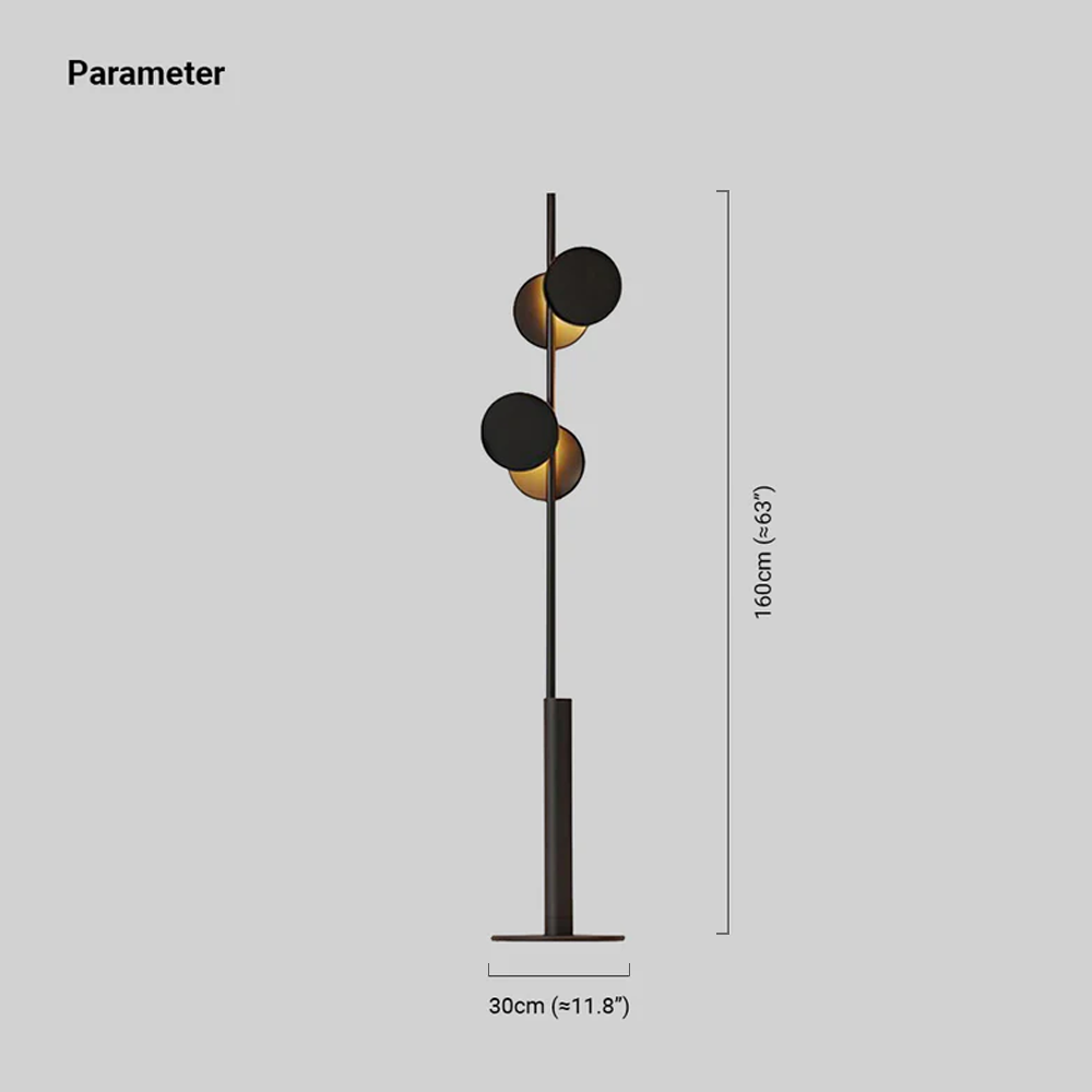 Modern Metal Cylindrical Black Floor Lamp Living Room