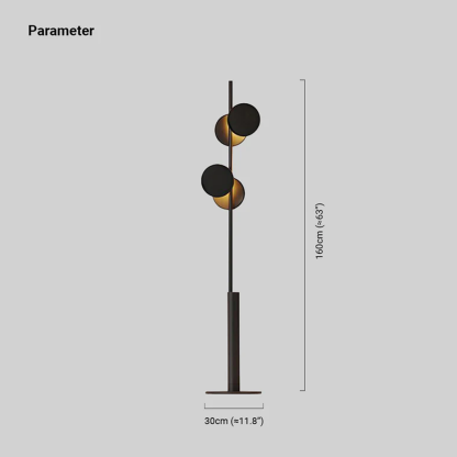 Modern Metal Cylindrical Black Floor Lamp Living Room