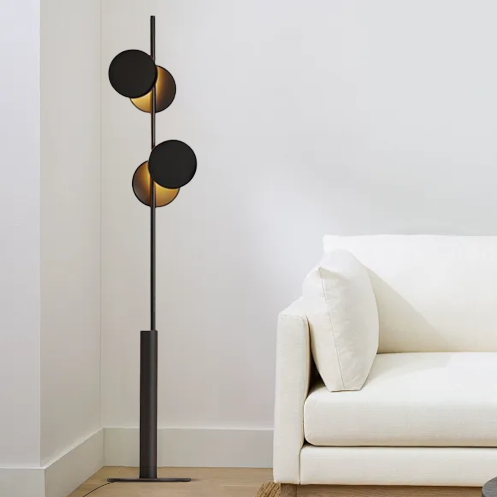Modern Metal Cylindrical Black Floor Lamp Living Room | Riofu
