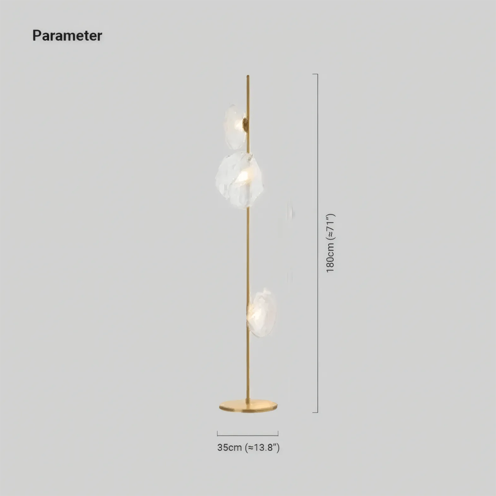 Art Deco Metal Glass Linear Black Gold Gray Living Room Floor Lamp