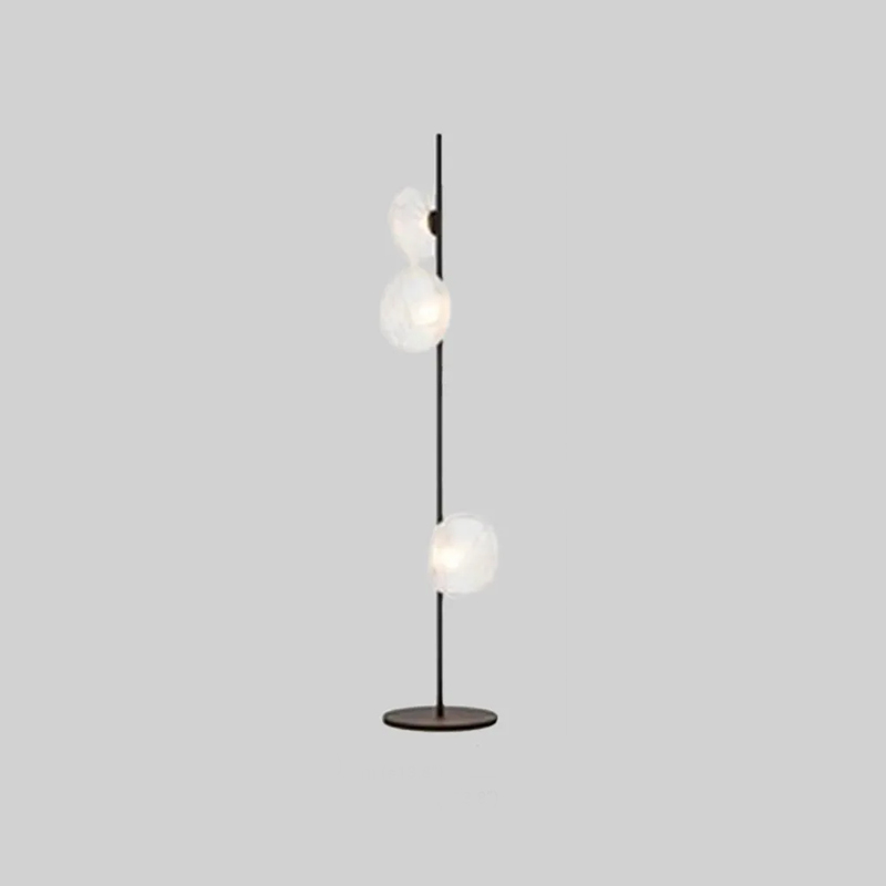 Art Deco Metal Glass Linear Black Gold Gray Living Room Floor Lamp