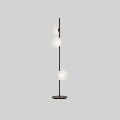 Art Deco Metal Glass Linear Black Gold Gray Living Room Floor Lamp