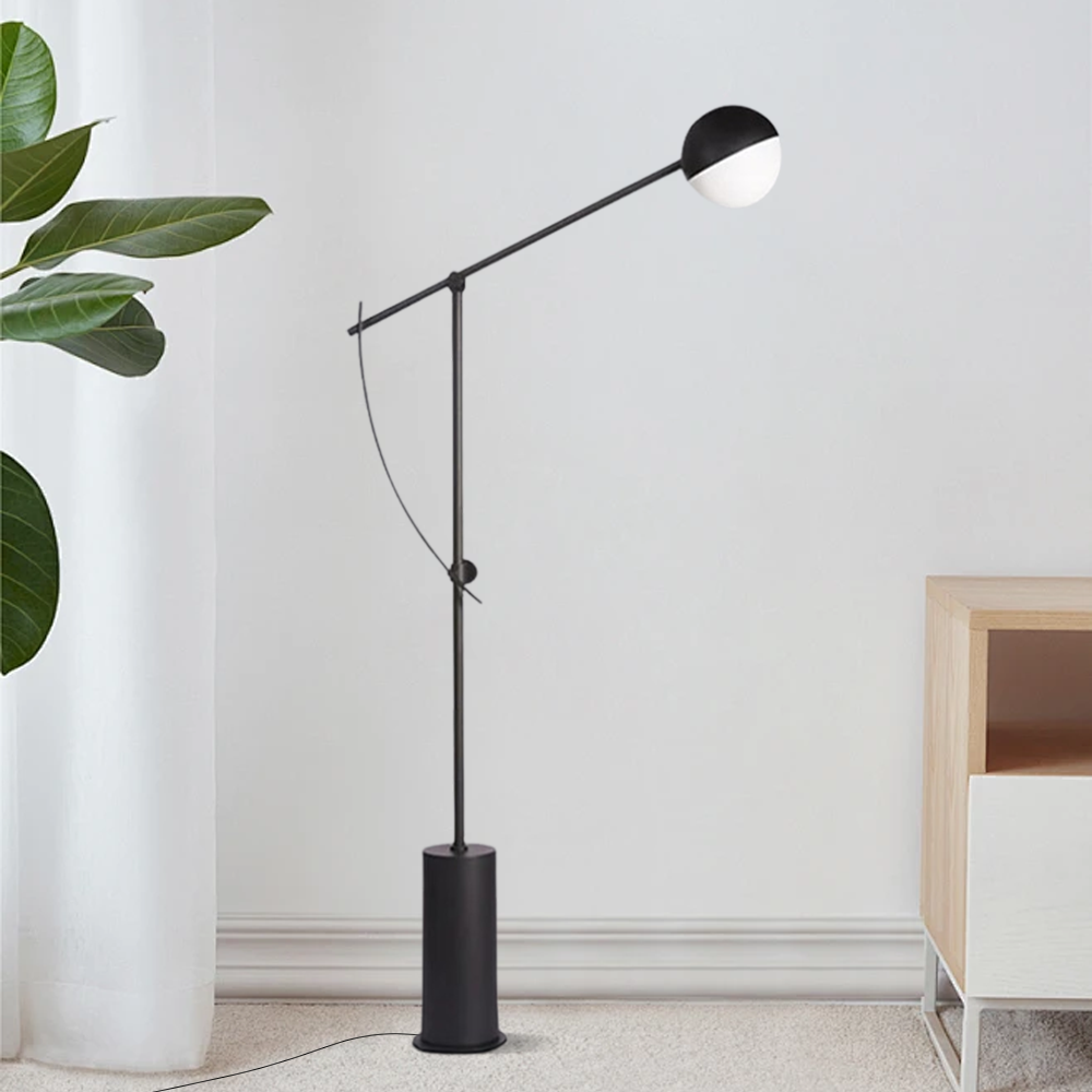 Modern Metal Bowled Black Floor Lamp Living Room