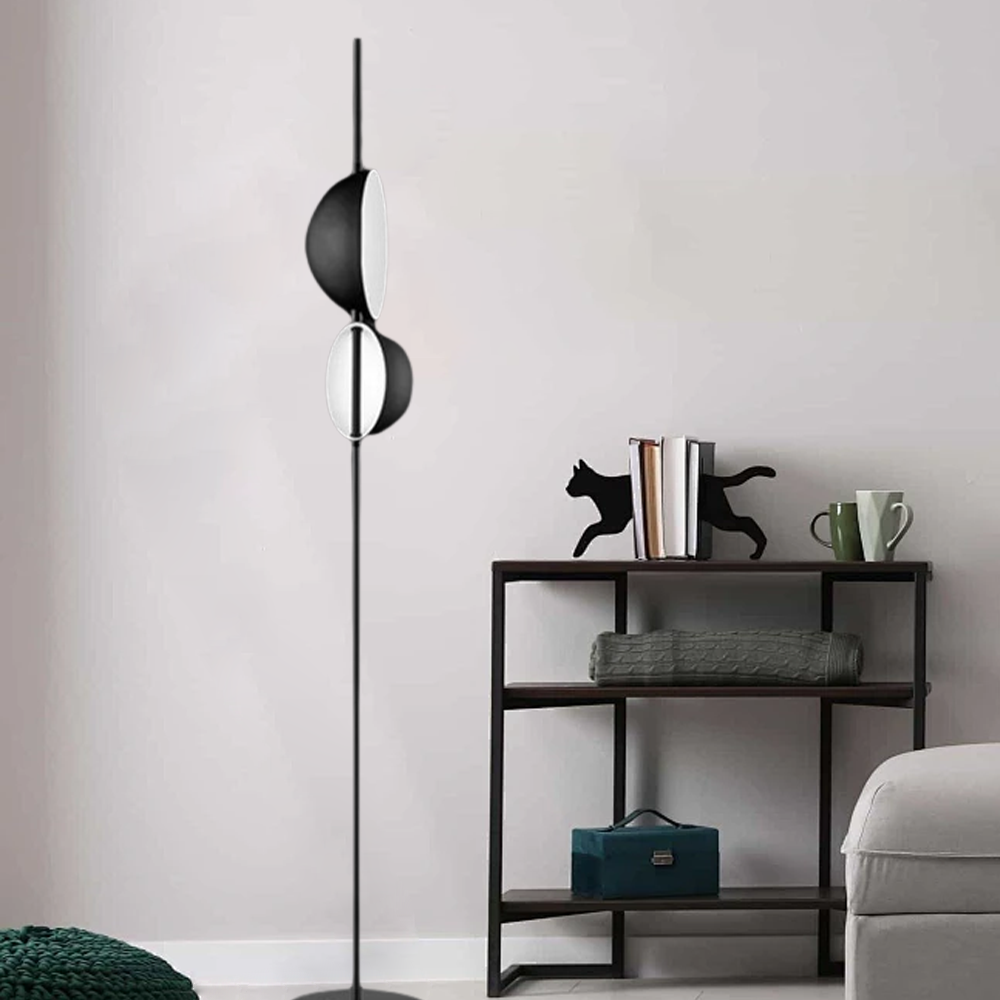 Modern Metal Hooded Black Floor Lamp Bedroom Living Room | Riofu