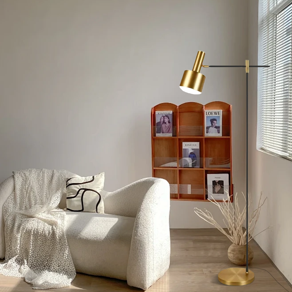 Modern Metal Linear Gold Floor Lamp Living Room