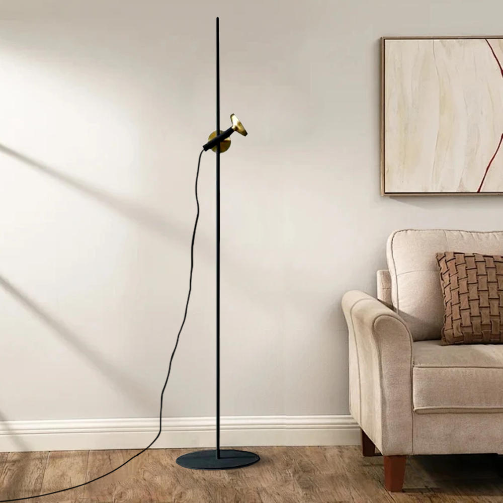 Minimalist Metal Linear Black Floor Lamp Living Room | Riofu