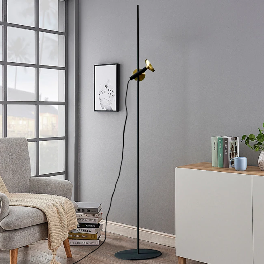 Minimalist Metal Linear Black Floor Lamp Living Room
