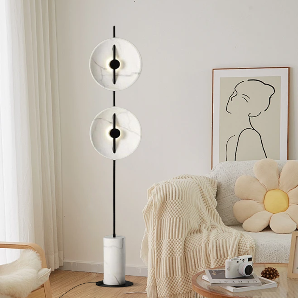 Designer Metal Linear White Floor Lamp Bedroom Living Room