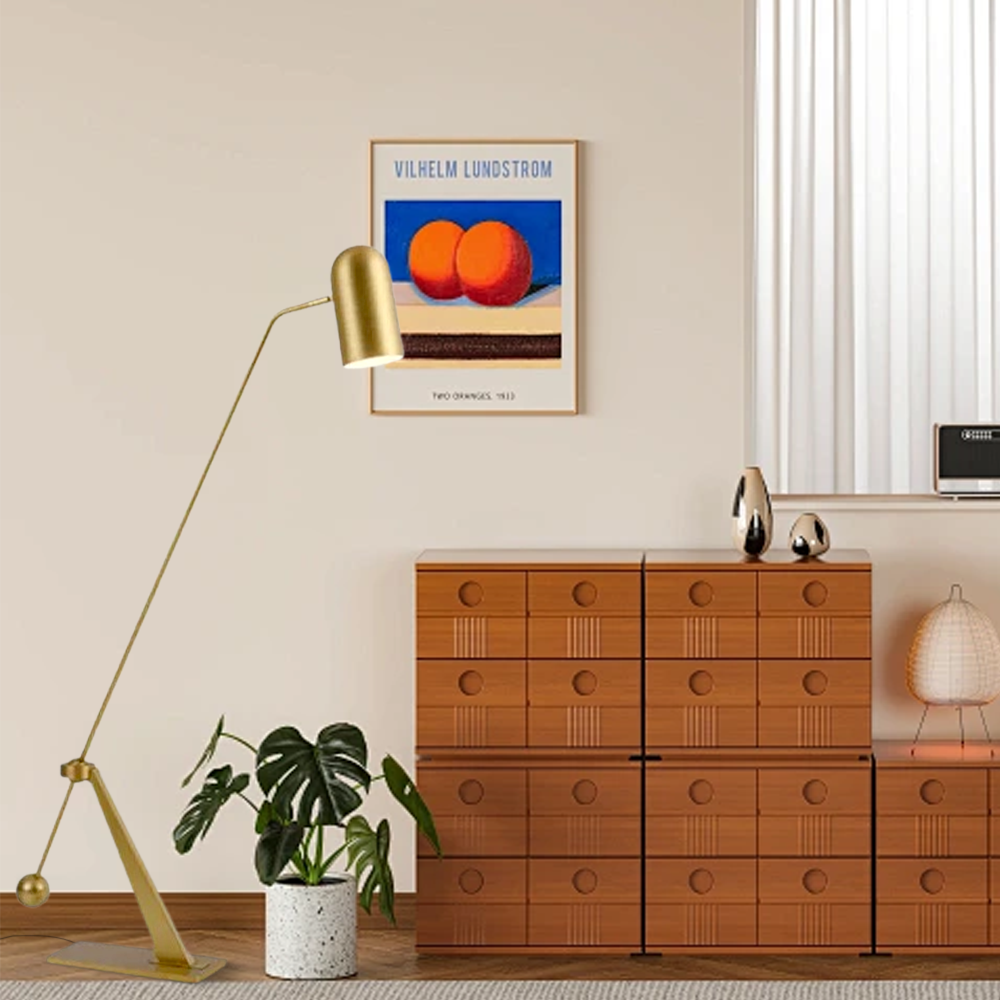 Modern Metal Linear Gold Floor Lamp Living Room