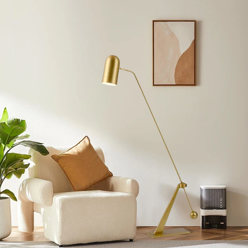 Modern Metal Linear Gold Floor Lamp Living Room