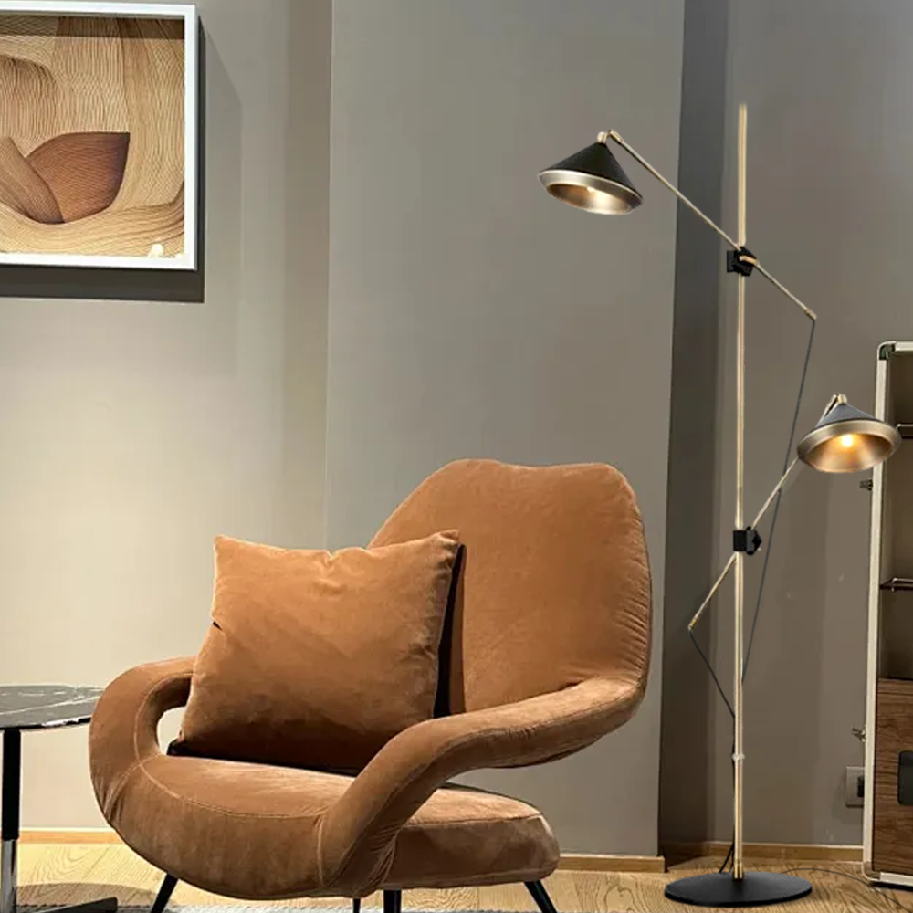 Modern Metal Hooded Black Floor Lamp living Room
