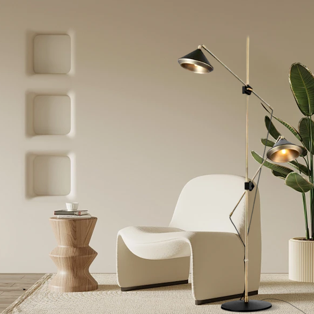 Modern Metal Hooded Black Floor Lamp living Room