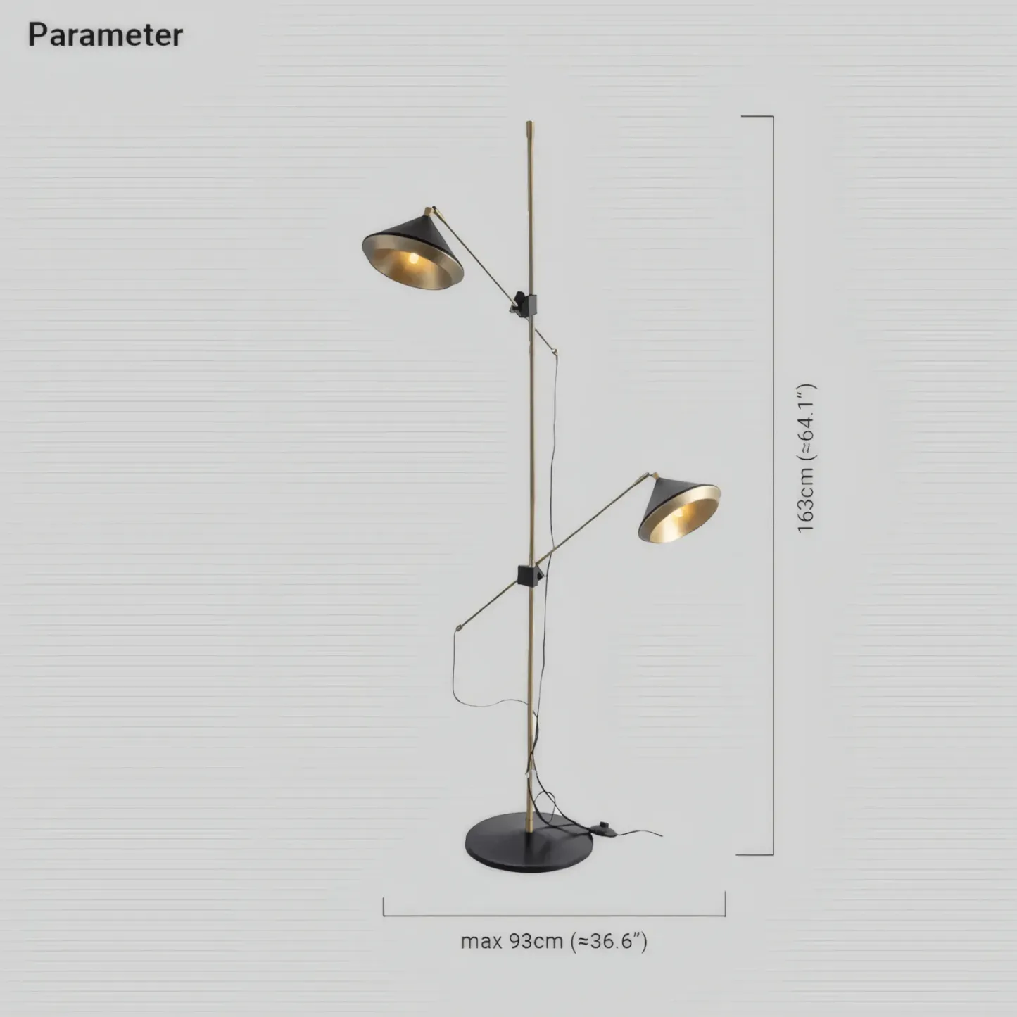 Modern Metal Hooded Black Floor Lamp living Room