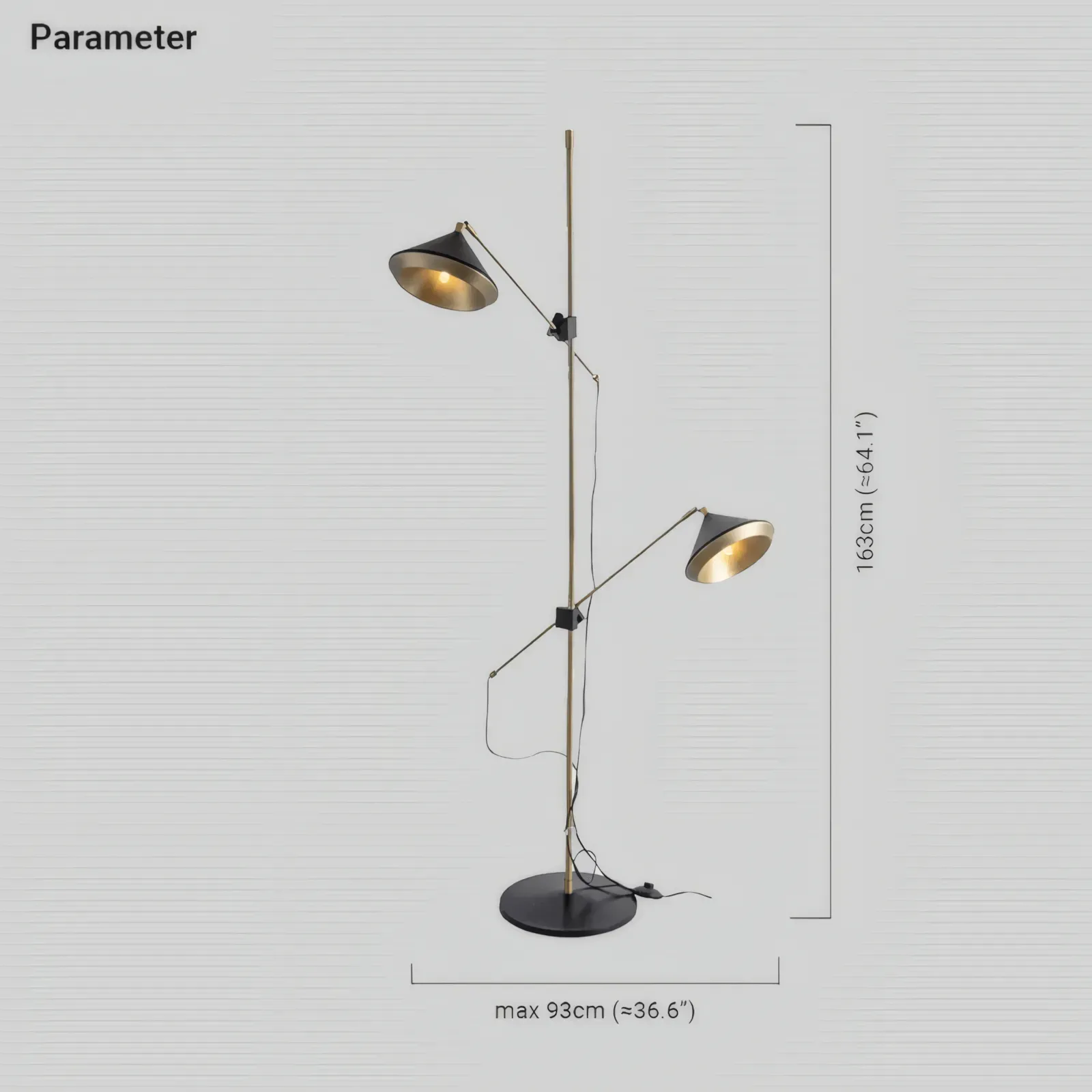 Modern Metal Hooded Black Floor Lamp living Room