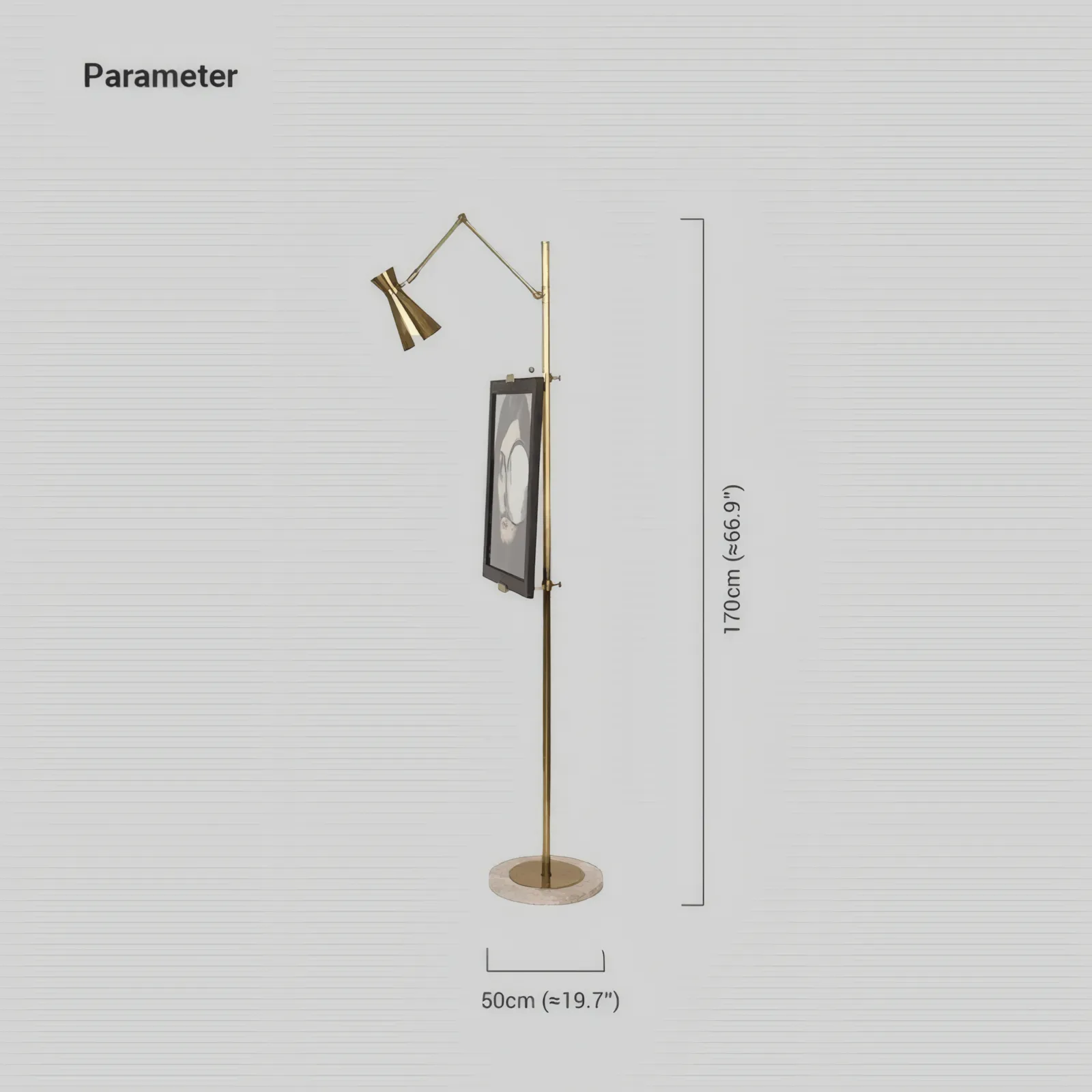 Modern Metal Funnel Brass Floor Lamp Dining Room