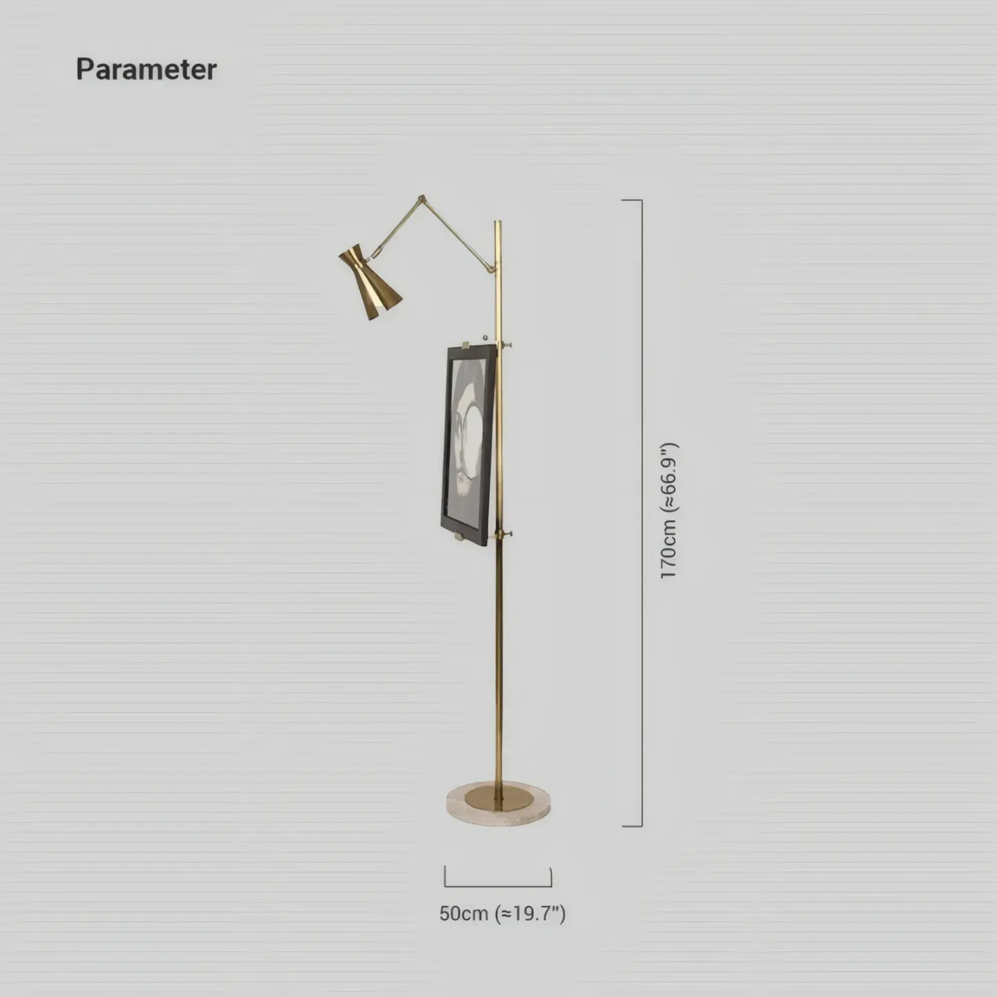 Modern Metal Funnel Brass Floor Lamp Dining Room