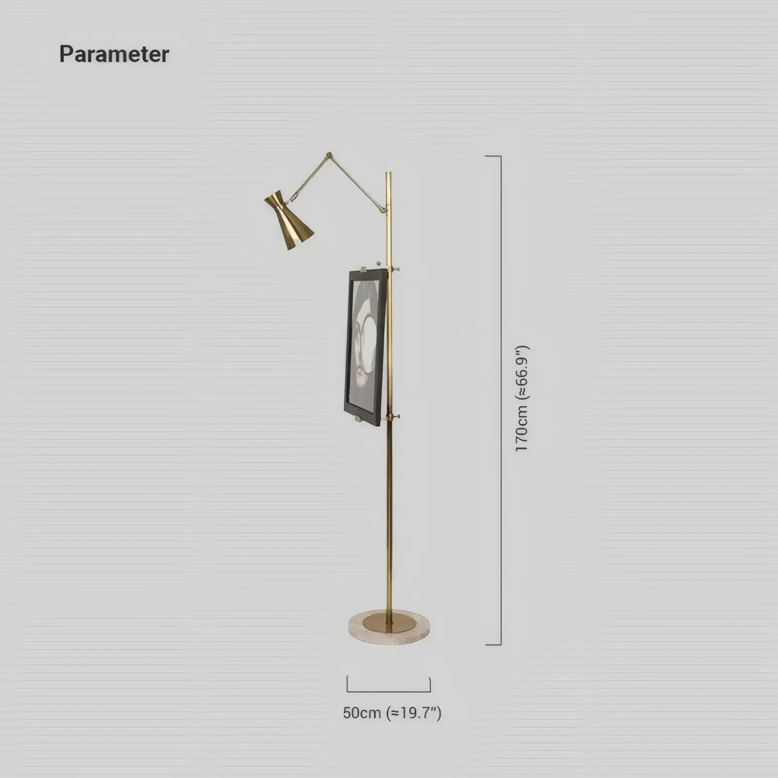 Modern Metal Funnel Brass Floor Lamp Dining Room