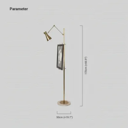 Modern Metal Funnel Brass Floor Lamp Dining Room