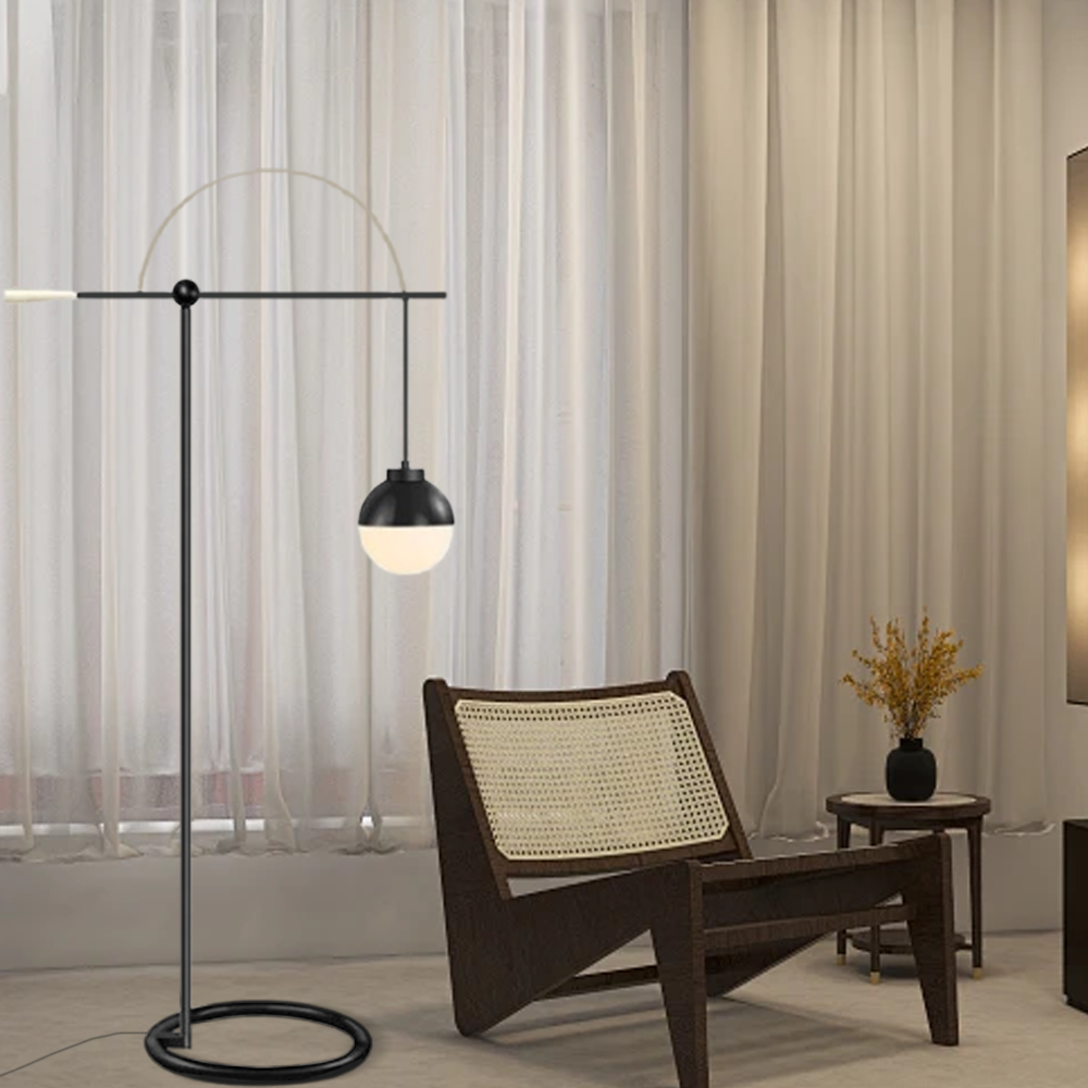 Modern Metal Linear Black Floor Lamp Living Room