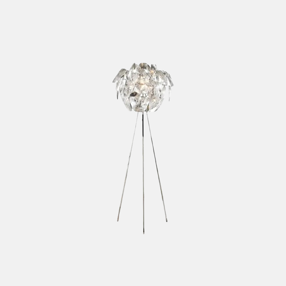 Art Deco Metal Globular Clear Floor Lamp Living Room