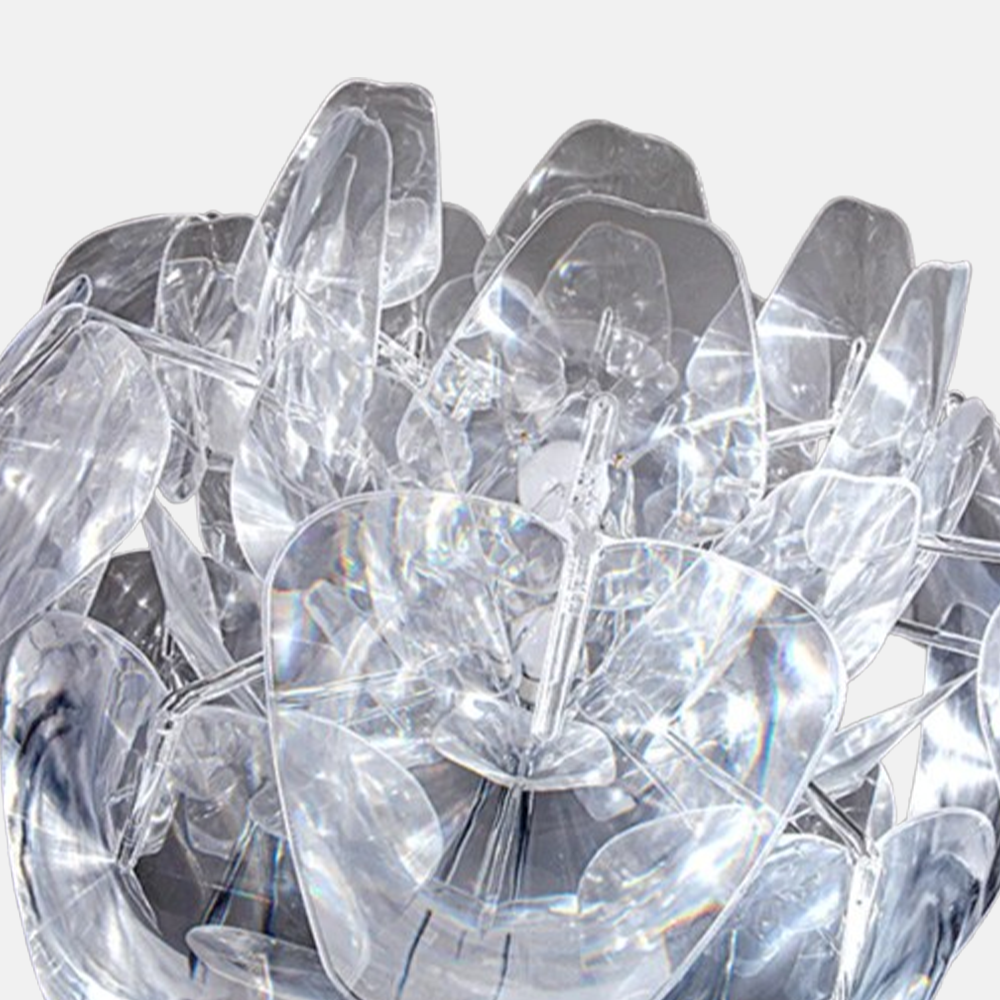 Art Deco Metal Globular Clear Floor Lamp Living Room