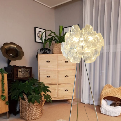 Art Deco Metal  Globular Clear Floor Lamp Living Room