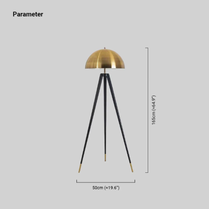 Vintage Metal Bowled Black Gold Floor Lamp Living Room