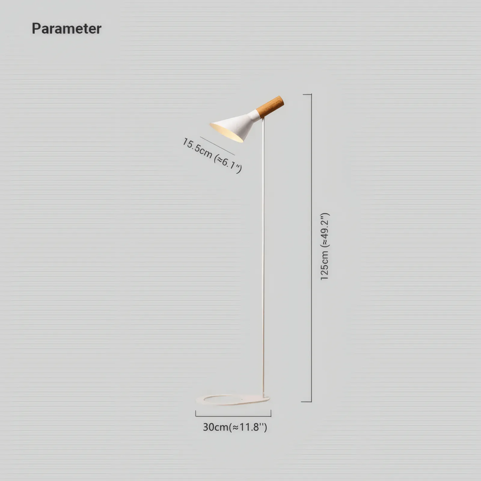 Modern Metal Cap Black White Floor Lamp Living Room