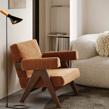 Modern Metal Cap Black White Floor Lamp Living Room