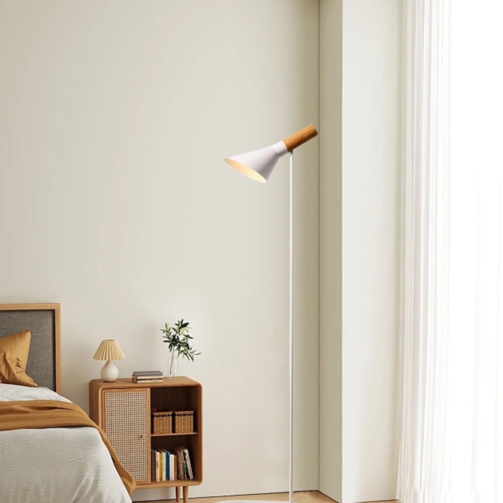 Modern Metal Cap Black White Floor Lamp Living Room