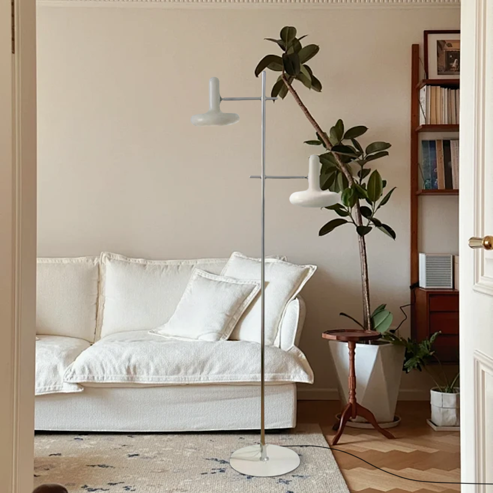 Modern Metal Conical White Floor Lamp Living Room