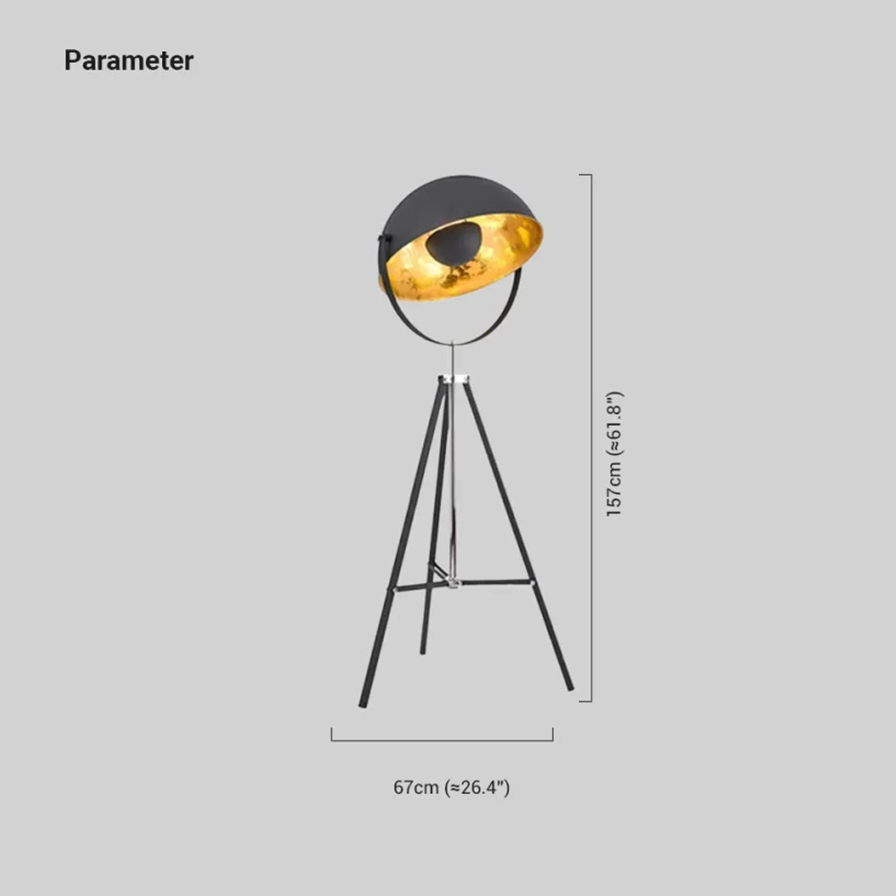 Designer Metal Bowled Black Gold Floor Lamp Bedroom