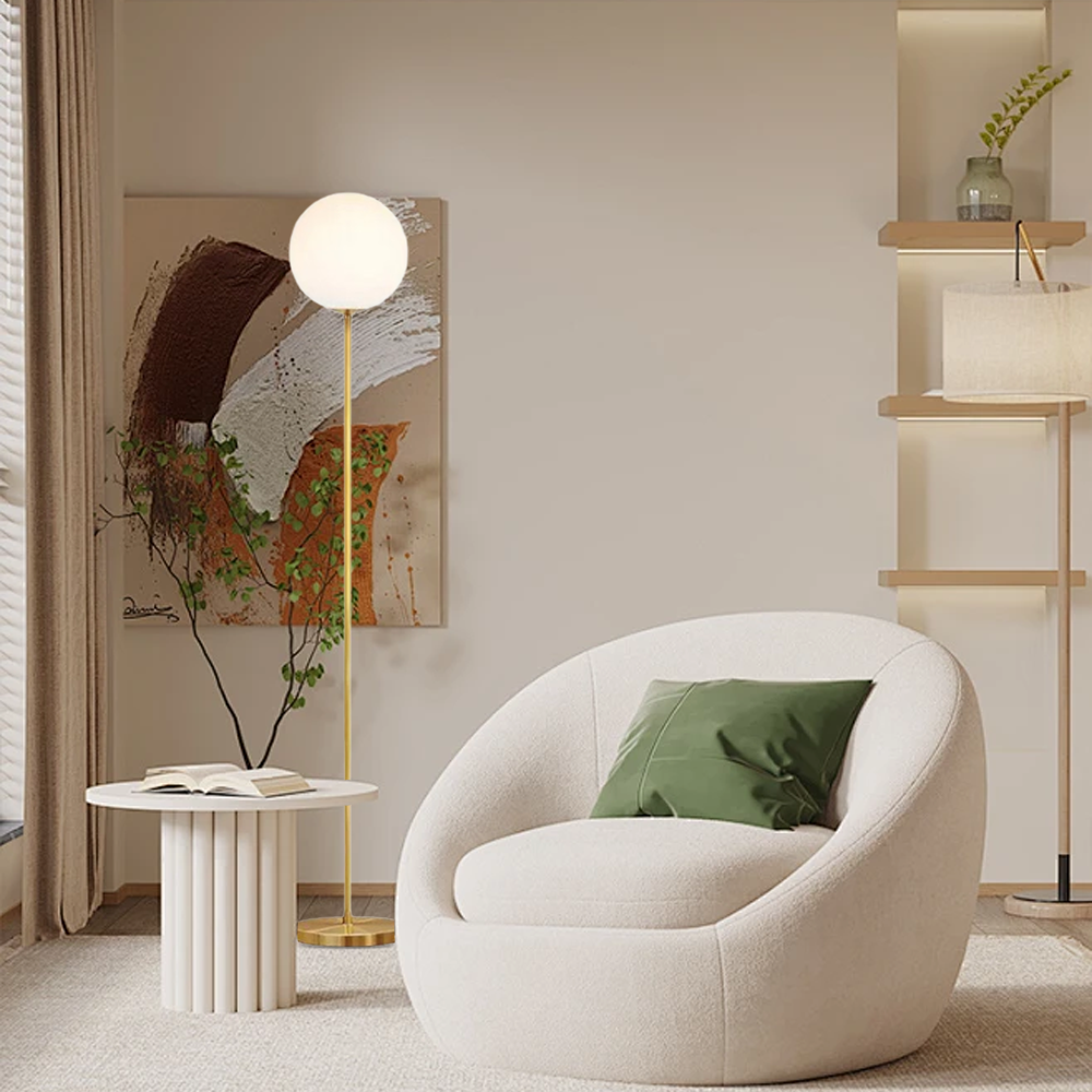 Modern Metal Linear Gold Floor Lamp Living Room