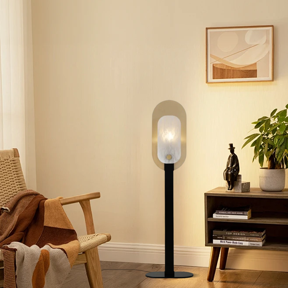 Modern Metal Marble Schistose Black Floor Lamp Living Room