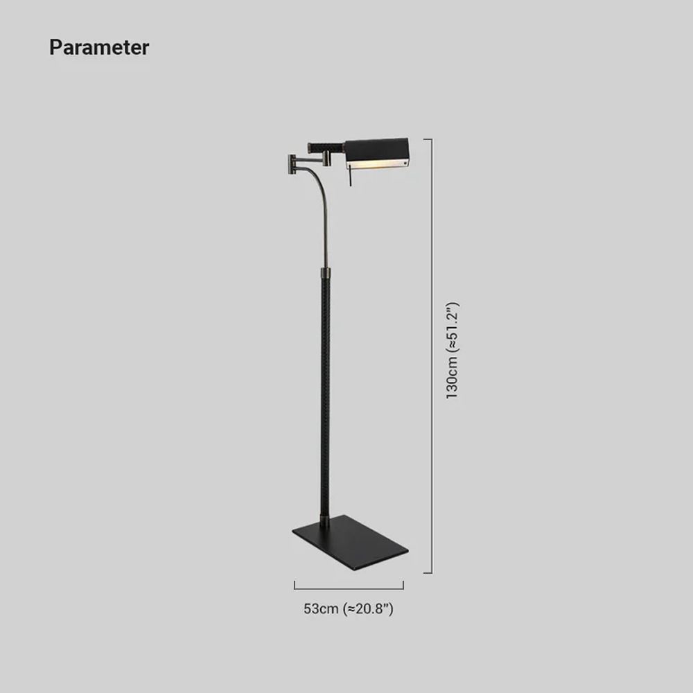 Designer Leather Metal Linear Black Floor Lamp Bedroom