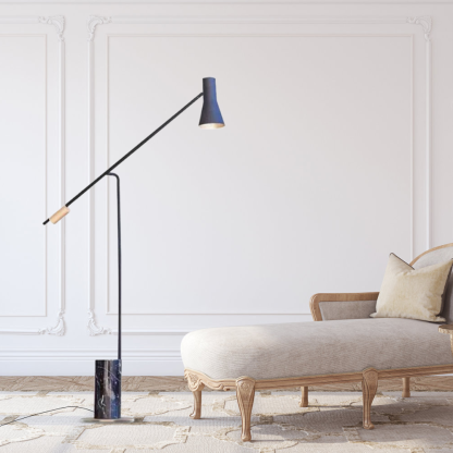 Vintage Metal Hooded Black Floor Lamp living Room