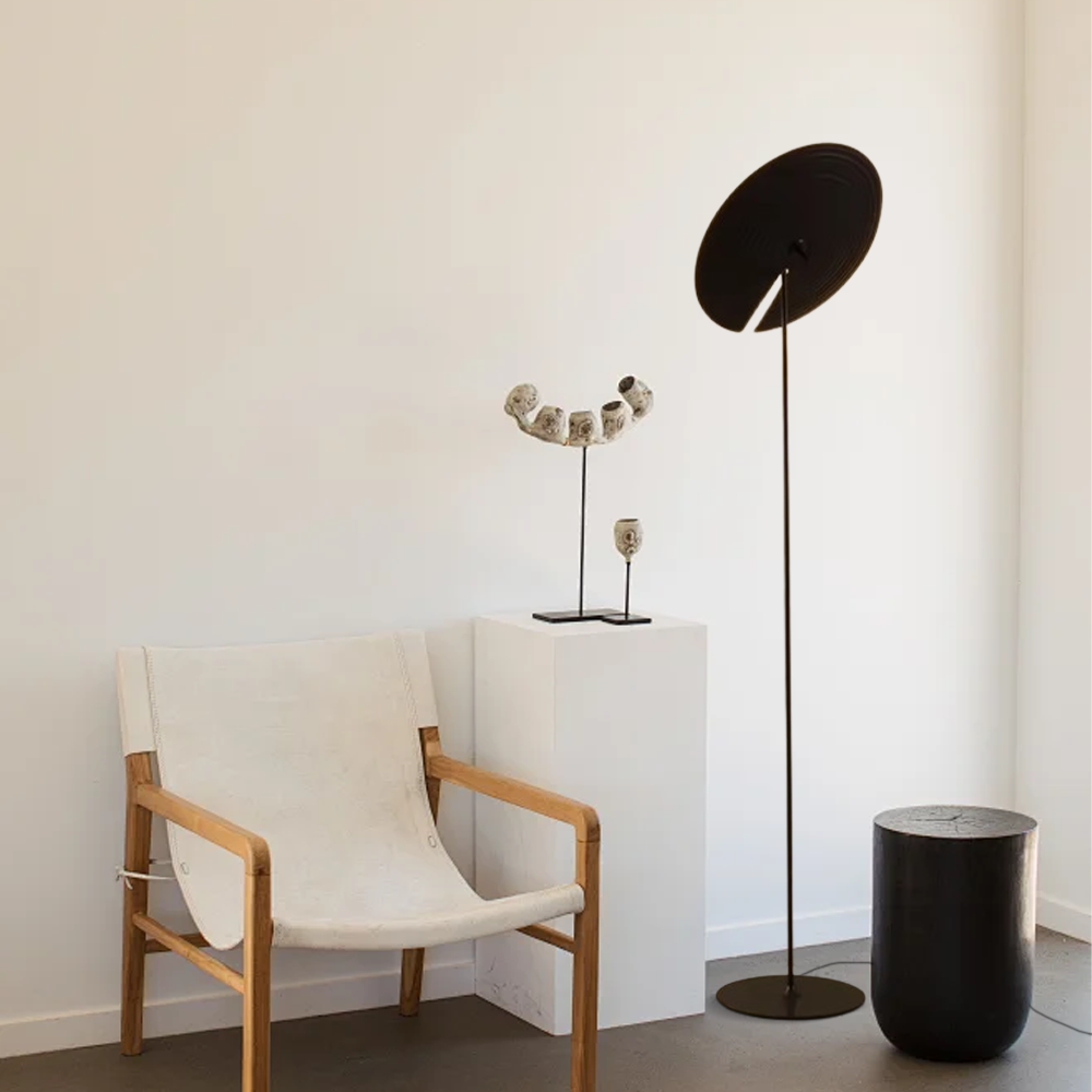 Modern Metal Round Black Floor Lamp Table Lamp Living Room