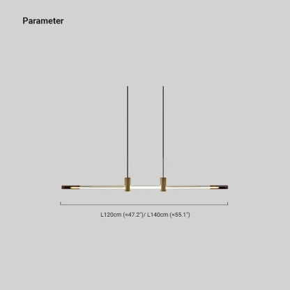 Modern Linear Pendant Light Brown Red Metal Acrylic Riofu 