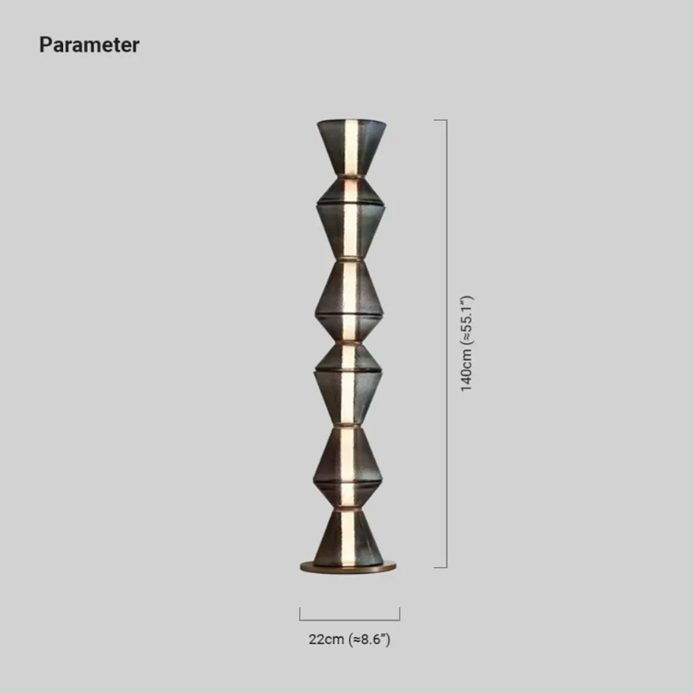 Modern Metal Glass Cylindrical Black Floor Lamp Bedroom