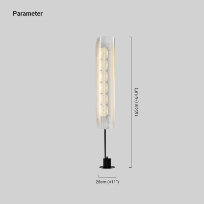 Modern Metal Acrylic Cylindrical Black Floor Lamp Bedroom