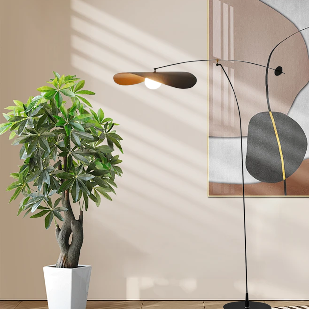 Modern Metal Hooded Black Floor Lamp living Room