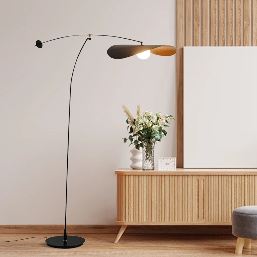 Modern Metal Hooded Black Floor Lamp living Room