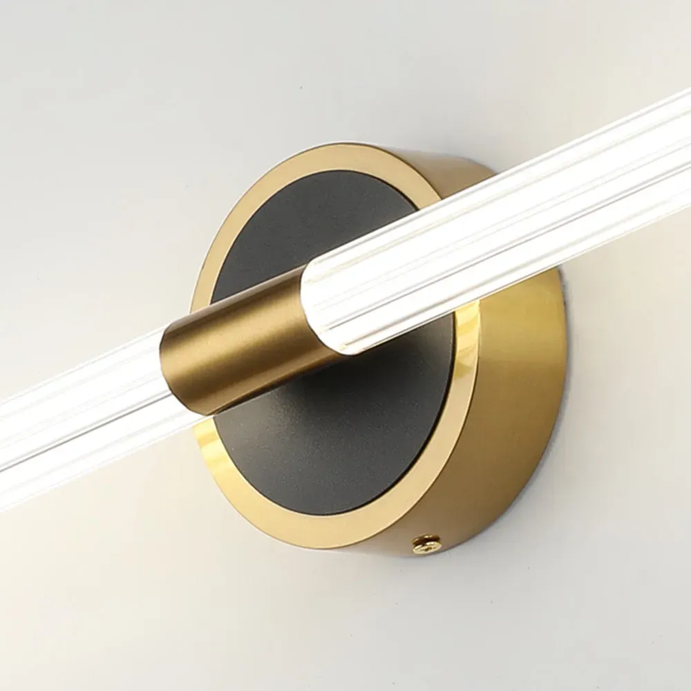 Modern Metal Black Mirror Front Vanity Wall Lamp, Circle
