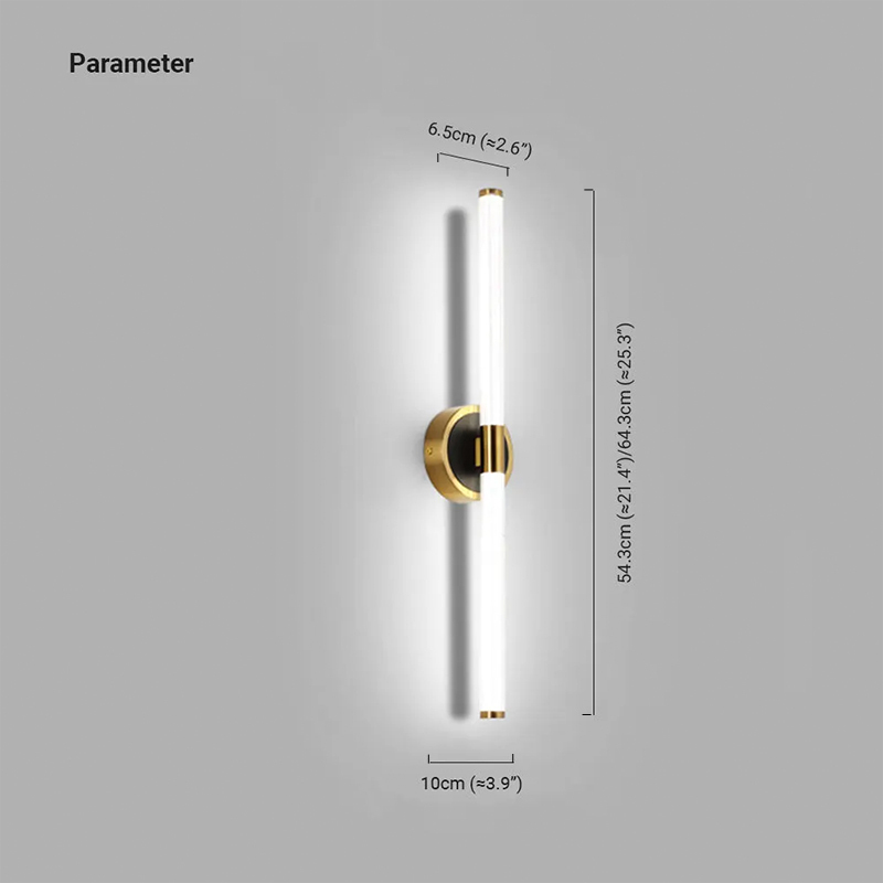 Modern Metal Acrylic Bathroom Wall Light Black Gold