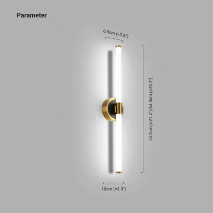 Modern Metal Acrylic Bathroom Wall Light Black Gold