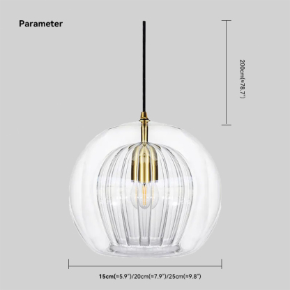 Riofu Modern Glass Metal Clear Amber Bubble Pendant Light Bedroom