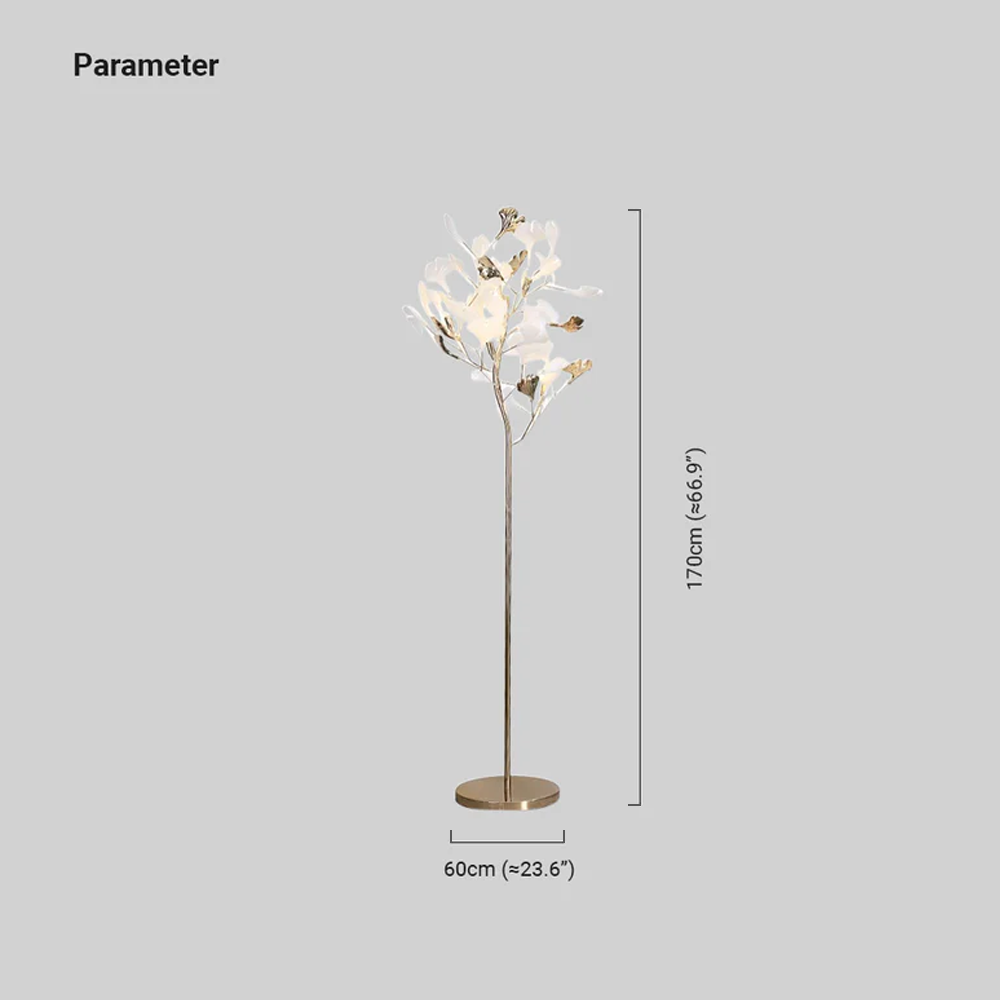 Art Deco Ceramic Dendritic Gold Floor Lamp Bedroom