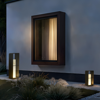 Modern Metal Rectangular Black Floor Lamp Outdoor